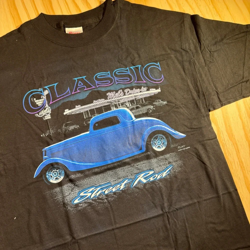 Hanes Beefy-T Mels Drive-In San Francisco Street Rod Graphic T-Shirt Black L